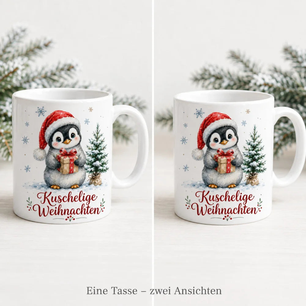 Pinguin Weihnachtstasse - Geschenk zu Weihnachten - aus Keramik 330 ml - WS-Trend.de