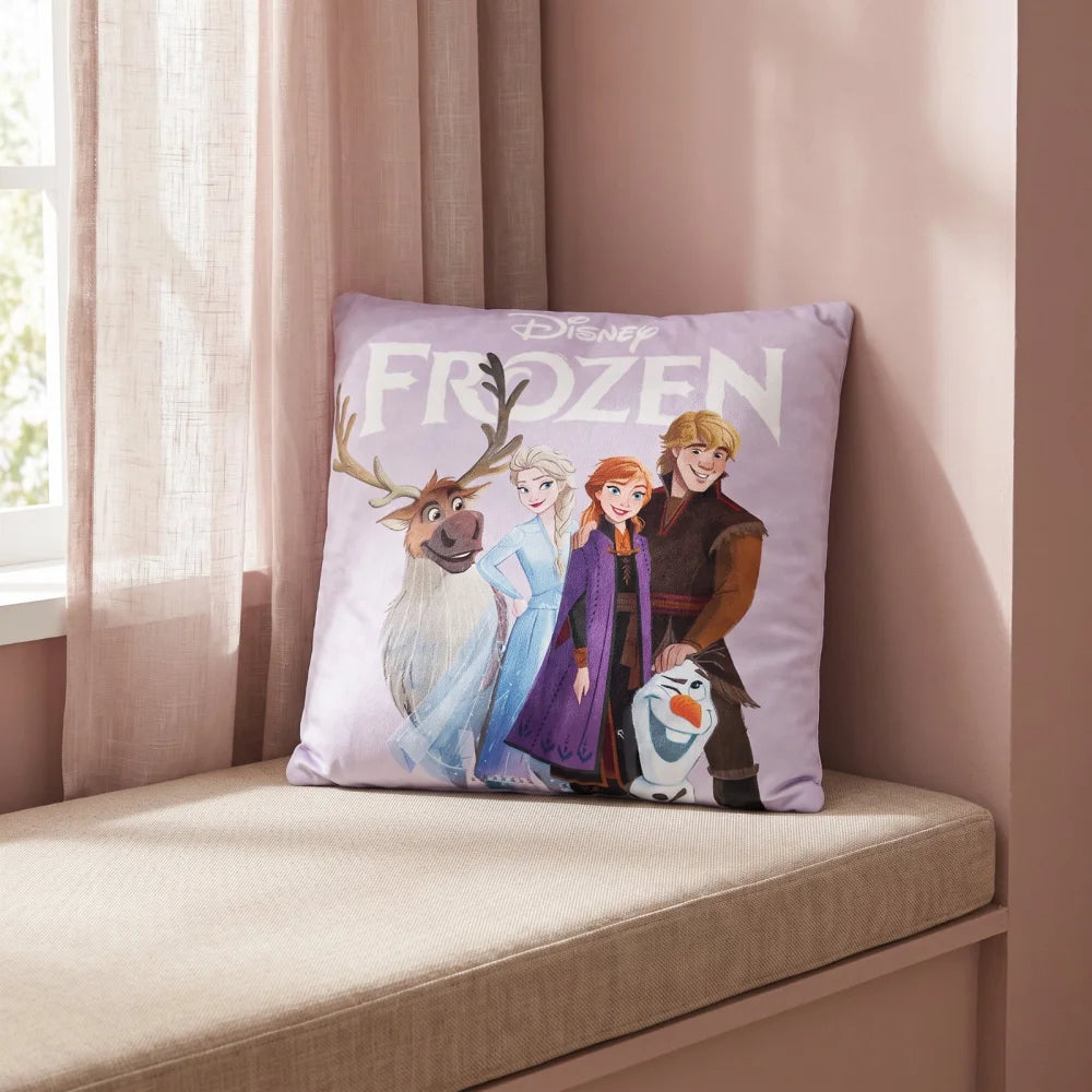 Disney Die Eiskönigin Dekokissen 35x35x5 cm Anna Elsa Olaf Flieder - WS-Trend.de