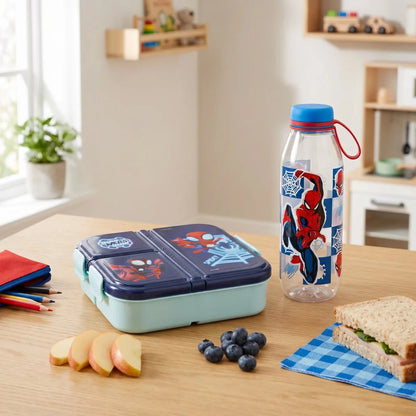 Marvel Spiderman Spidey Kinder 2 teiliges Set Brotdose Trinkflasche 650 ml - WS-Trend.de