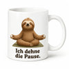 Yoga-Faultier Tasse - Geschenk mit Spruch - 330 ml beidseitig bedruckt