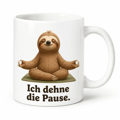 Yoga-Faultier Tasse - Geschenk mit Spruch - 330 ml beidseitig bedruckt - WS-Trend.de