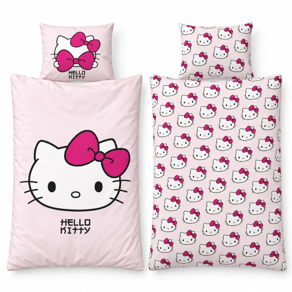 Hello Kitty Wendebettwäsche rosa 135-140x200 + 65x65 cm - WS-Trend.de