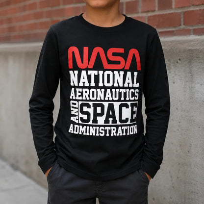 Print-Shirt NASA Space Center Kinder Jungen langarm T-Shirt Langarmshirt - WS-Trend.de