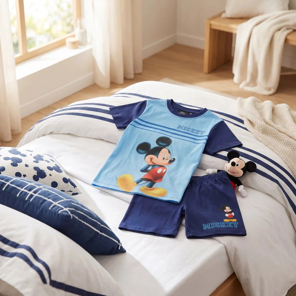 Disney Mickey Maus Jungen Schlafanzug Pyjama Shirt Shorts Gr. 92-116 Baumwolle - WS-Trend.de