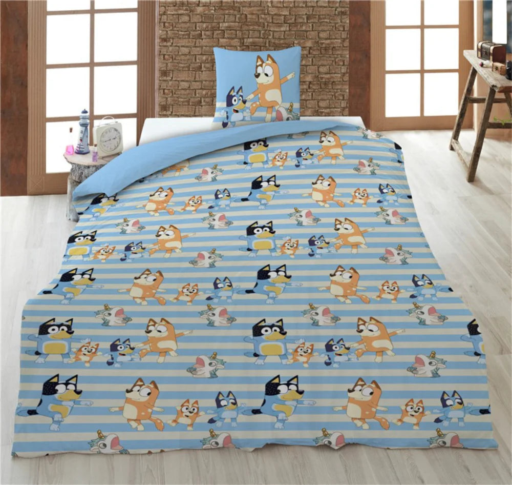 Bluey und Bingo Kinder Bettwäsche 2tlg. Set 135-140x200 65x65 100% Baumwolle - WS-Trend.de