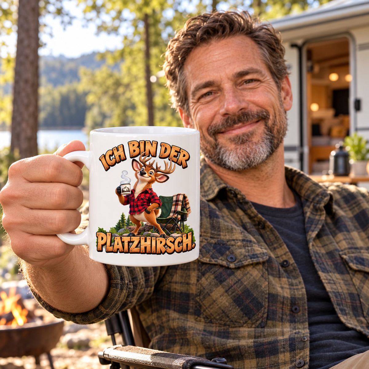 Camping Tasse Spruch Keramik 330 ml Geschenk Camper Wohnmobil Urlauber