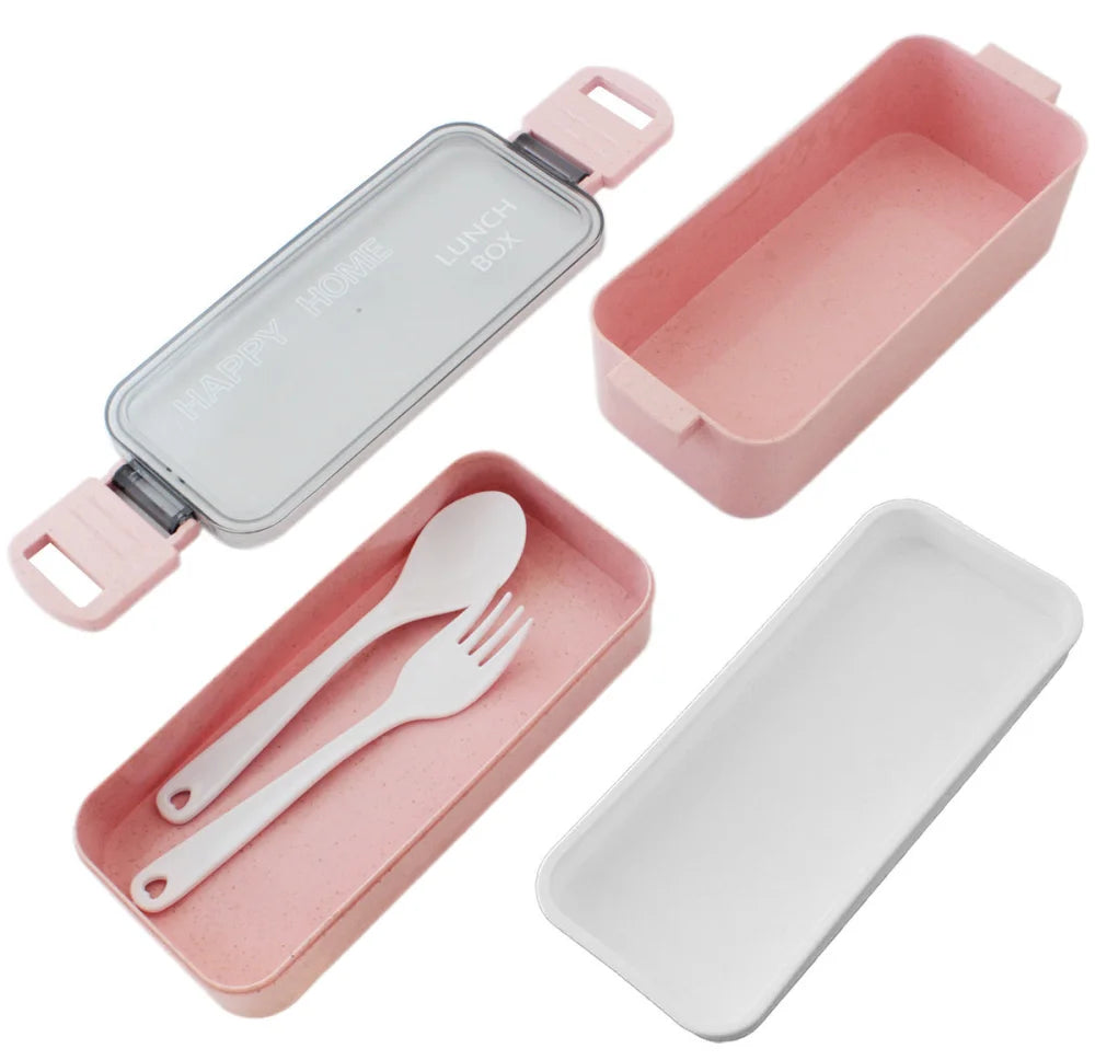 Lunchbox WS-Trend 3-teiliges Kinder-Lunch-Set – Brotdose 750 ml Doppel-Fächer Besteck - WS-Trend.de