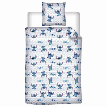 Disney Stitch Flanell-Bettwäsche blau 135-140x200 + 65x65 cm - WS-Trend.de