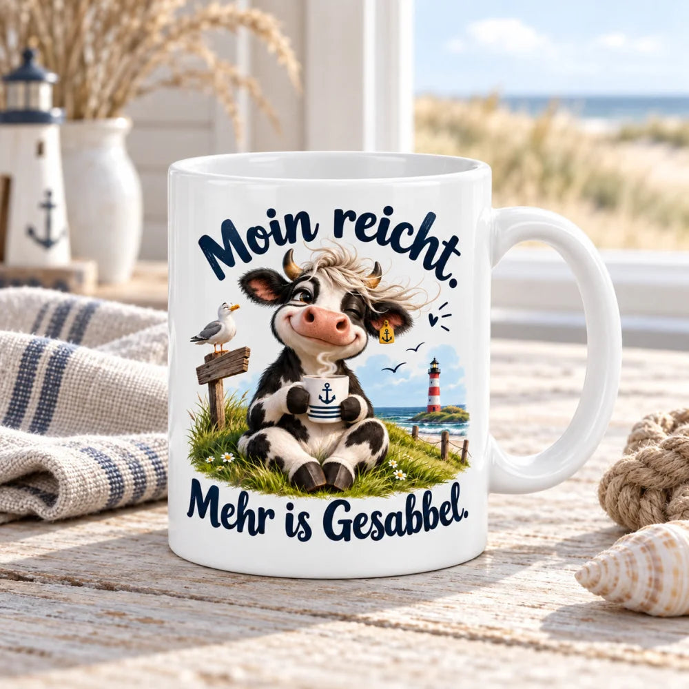 WS-Trend Küstenkuh Tasse lustiger Spruch Keramik 330 ml für Kaffeefans - WS-Trend.de