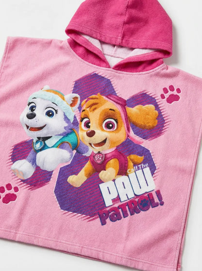 PAW Patrol Kinder Mädchen Mikrofaser Poncho Badetuch Badeponcho 55x110 cm - WS-Trend.de