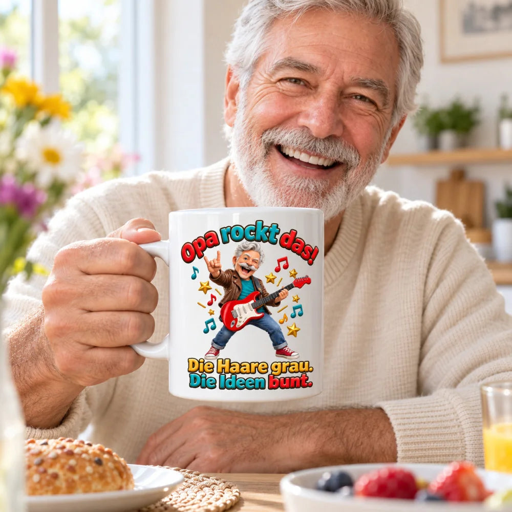 WS-Trend Rockeropa Tasse Keramik 330 ml Geschenkidee für den Großvater - WS-Trend.de