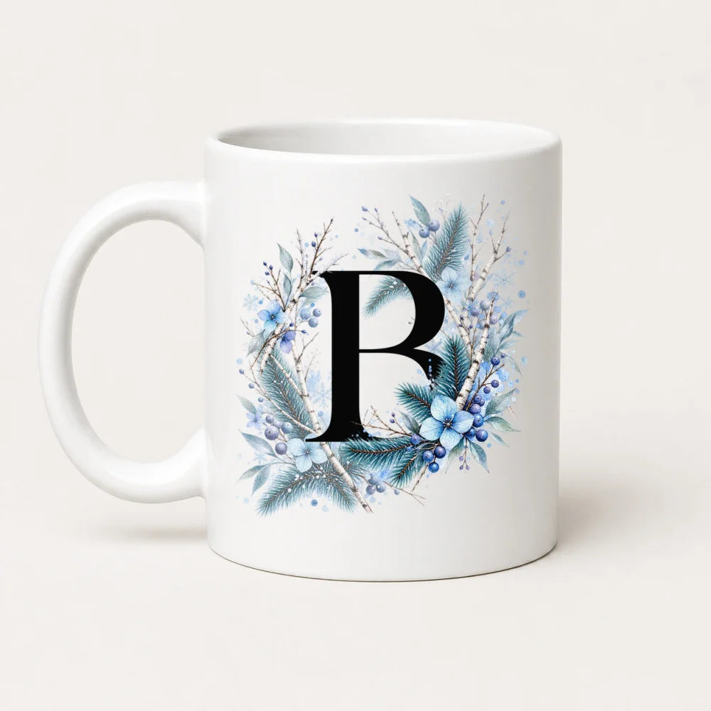 Winter Tasse A-Z Buchstaben 325 ml Keramik Geschenkidee personalisiert - WS-Trend.de