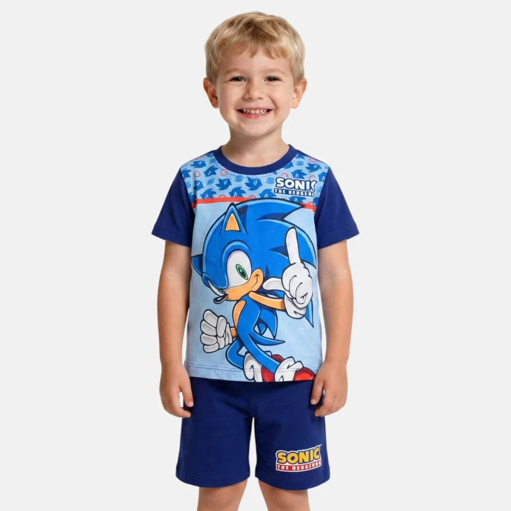 Sonic The Hedgehog Kinder kurz Pyjama Schlafanzug Gr. 98 bis 128 Baumwolle - WS-Trend.de