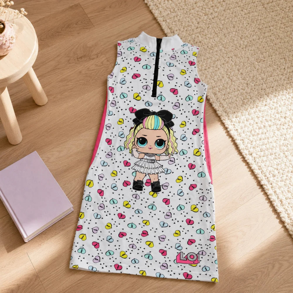 LOL Surprise Mädchen Kinder ärmelloses Sommerkleid Kleid Gr. 110-116 Baumwolle - WS-Trend.de