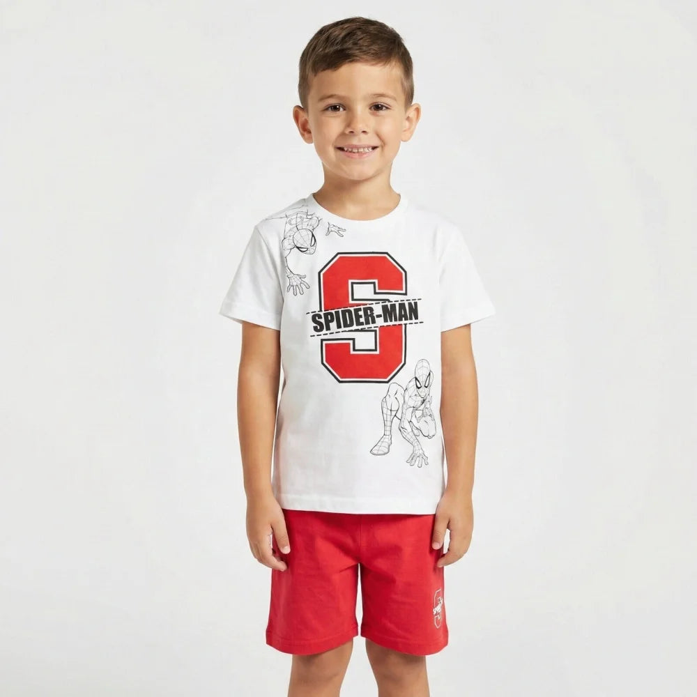 Marvel Spiderman Kinder Schlafanzug Pyjama kurz Nachtwäsche 104 - 134 Baumwolle - WS-Trend.de