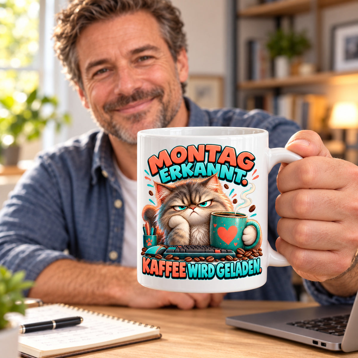 Büro Tasse Keramik 330 ml lustiger Spruch Geschenk Kollegen Homeoffice