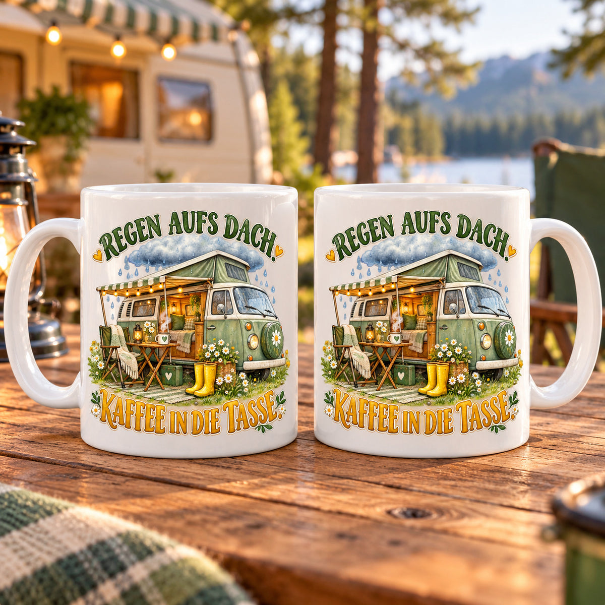 Camping Tasse Spruch Keramik 330 ml Geschenk Camper Wohnmobil Urlauber