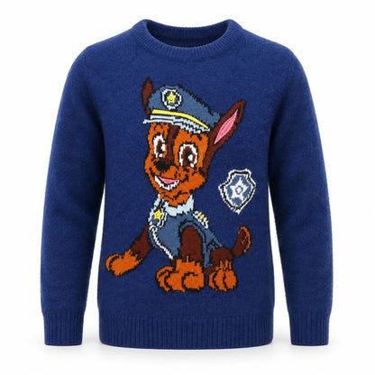 Sweater PAW PATROL Chase Kinder Jungen Strick Pullover Gr. 98 - 128 - WS-Trend.de