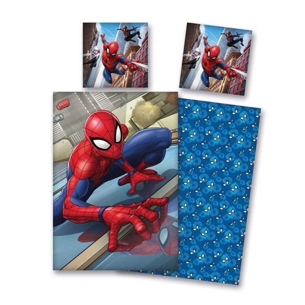 Marvel Spider-Man Jungen Bettwäsche Set 135x200 80x80 cm Baumwolle - WS-Trend.de