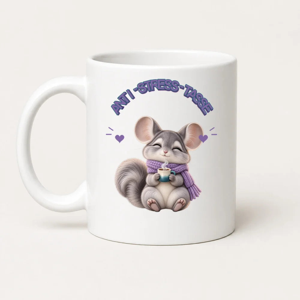 Anti-Stress-Tasse Chinchilla 325 ml Keramik Kaffeebecher Geschenk - WS-Trend.de