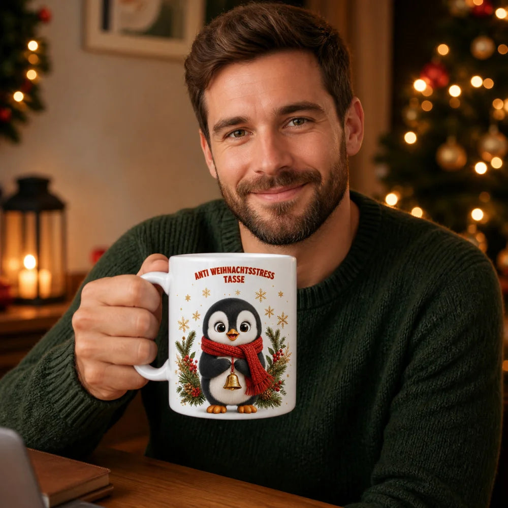 Anti Weihnachtsstress Weihnachten Tasse 325 ml – süße 3D-Tiere - WS-Trend.de