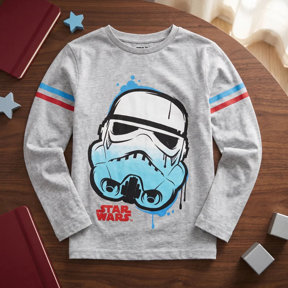 Print-Shirt Disney Star Wars Storm Trooper Kinder Jungen langarm Shirt Gr. 110-140 - WS-Trend.de