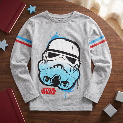 Print-Shirt Disney Star Wars Storm Trooper Kinder Jungen langarm Shirt Gr. 110-140 - WS-Trend.de