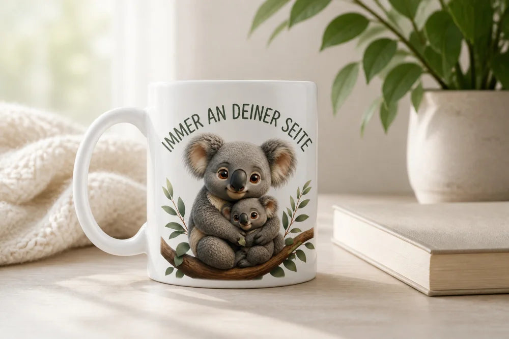 Immer an deiner Seite Tasse 325 ml Keramik Tiermotiv Geschenkidee Bunt - WS-Trend.de