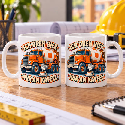 Baustellen Tasse Spruch Keramik 330 ml Geschenk Bauarbeiter beidseitig