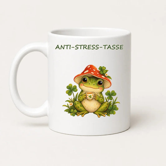 Anti-Stress-Tasse Frosch – Cottagecore Keramikbecher 325 ml - WS-Trend.de