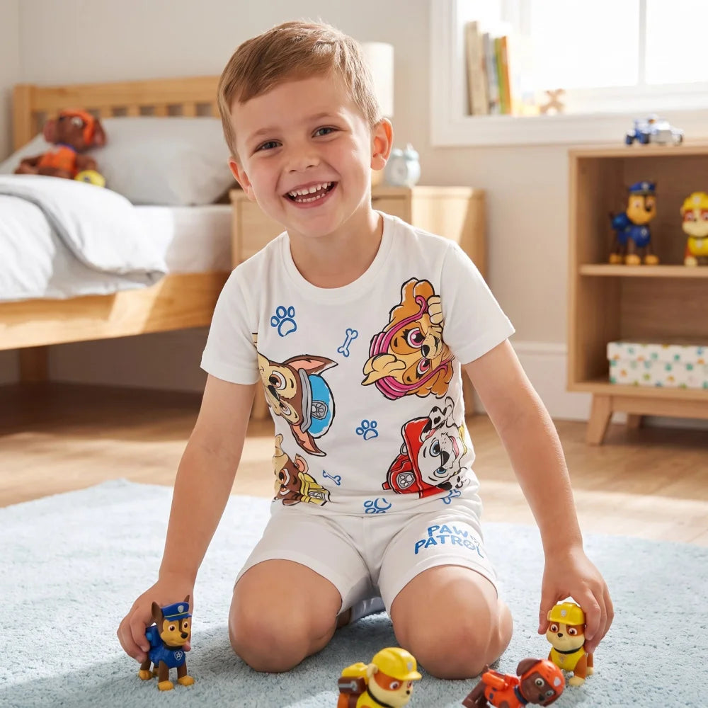 Paw Patrol Kinder Jungen kurzarm Schlafanzug Pyjama Shirt Shorts Gr. 98-128 - WS-Trend.de