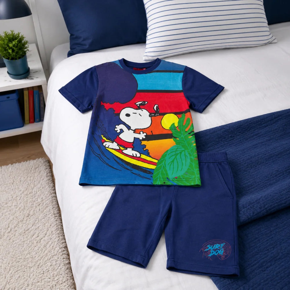 Peanuts Snoopy Kinder Sommerset Shorts plus T-Shirt 100% Baumwolle - WS-Trend.de