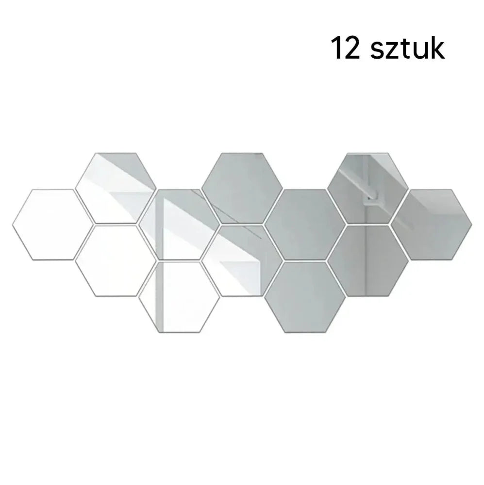 Wandspiegel WS-Trend Spiegelaufkleber 12er-Set Sechseck Acryl 17,5 × 15,5 cm - WS-Trend.de