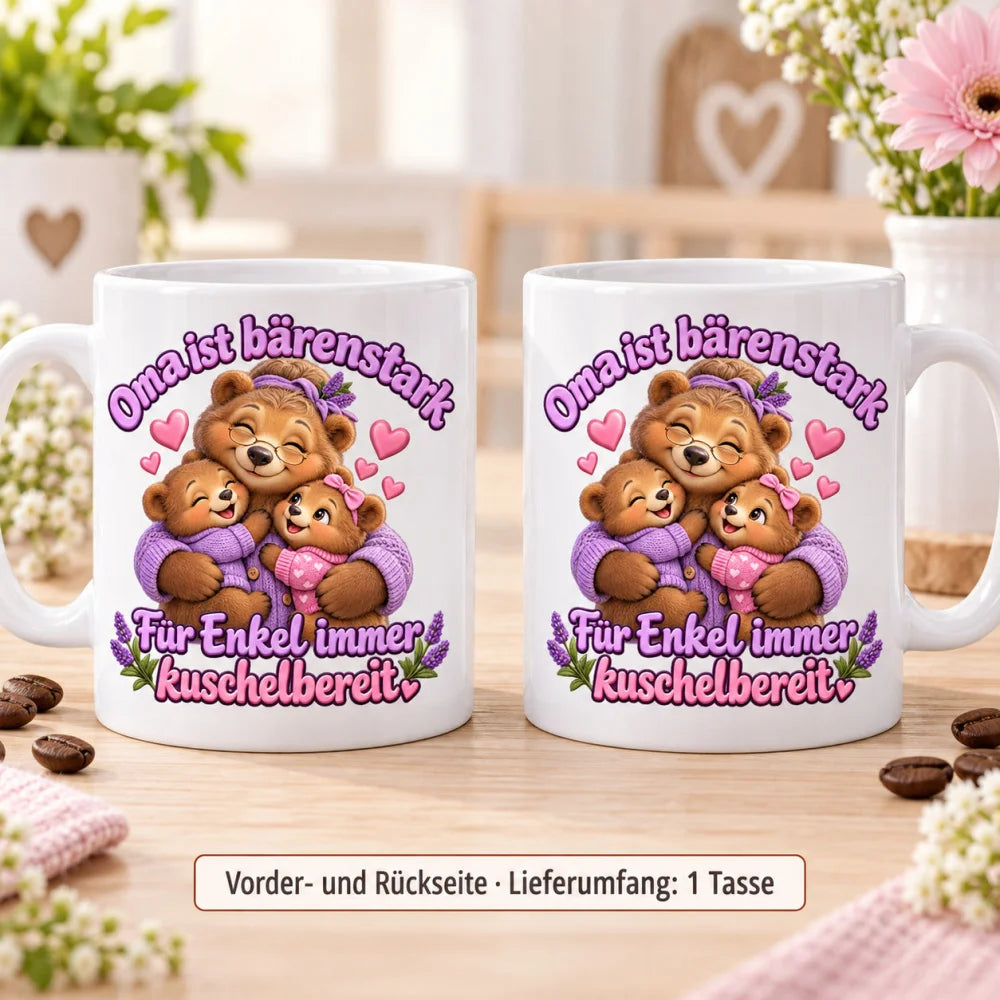 WS-Trend Bärenoma Tasse Keramik 330 ml Geschenk für Oma zum Geburtstag - WS-Trend.de