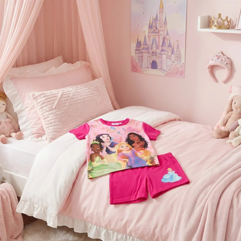 Disney Princess Kinder Mädchen Schlafanzug Pyjama Shirt Shorts Gr. 92-116 - WS-Trend.de