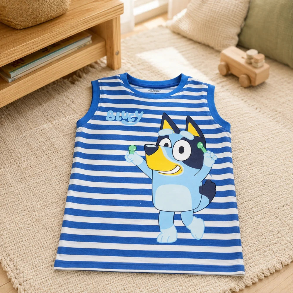 Bluey Bingo Kinder Jungen ärmellos T-Shirt Shirt Größe 104 bis 122 Baumwolle - WS-Trend.de