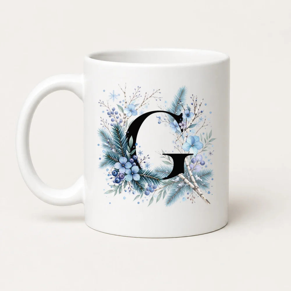 Winter Tasse A-Z Buchstaben 325 ml Keramik Geschenkidee personalisiert - WS-Trend.de