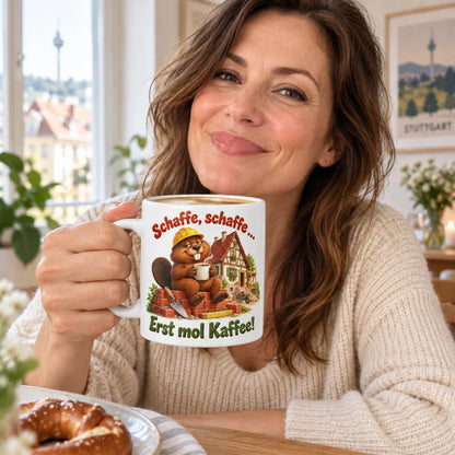 WS-Trend Häuslebau Biber Tasse Schwaben Spruch Keramik 330 ml Geschenk - WS-Trend.de