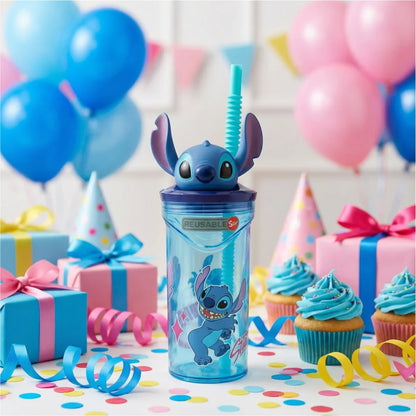 Disney Stitch 3D Deckel Kinder Trinkbecher Becher mit integriertem Halm 360 ml - WS-Trend.de