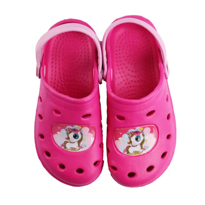 Süßes Einhorn Unicorn Kinder Clogs Sandalen - WS-Trend.de Badeschuhe Latschen 22-32 Pink Blau