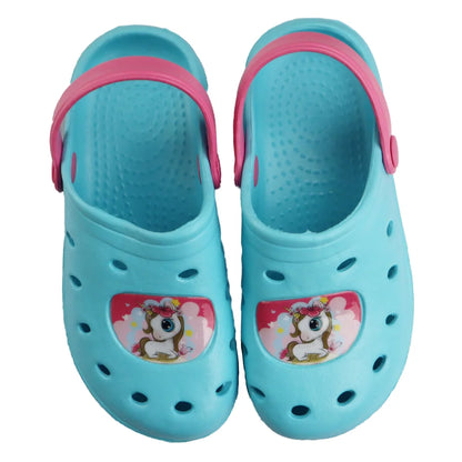 Süßes Einhorn Unicorn Kinder Clogs Sandalen - WS-Trend.de Badeschuhe Latschen 22-32 Pink Blau