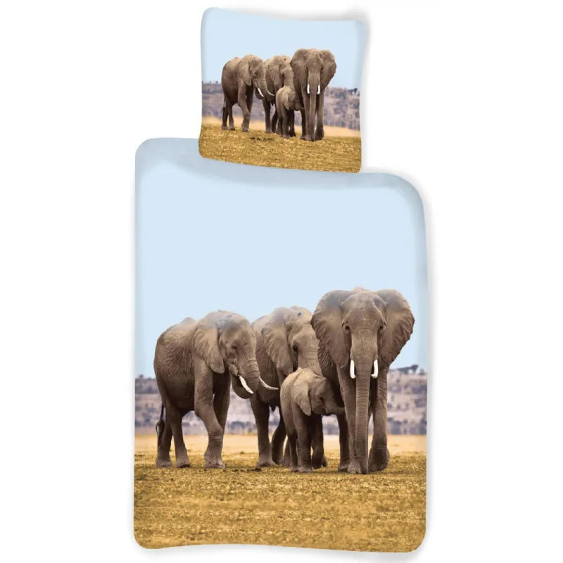 Elefanten Afrika Bettwäsche 2tlg Set 135x200 80x80 cm 100% Baumwolle - WS-Trend.de