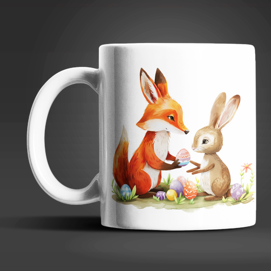 Ostern Fuchs und Hase Ostereier Kaffeetasse Teetasse Tasse Geschenkidee 330 ml