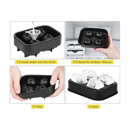 Totenkopf Eiswürfelform aus Silikon mit abnehmbarem Deckel Selbermachen XL - WS-Trend.de
