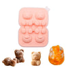 Teddybär Eiswürfelform aus Silikon mit abnehmbarem Deckel