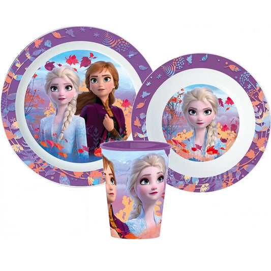 Disney Die Eiskönigin Elsa Kinder Geschirr-Set 3 teilig Becher Teller Schüssel