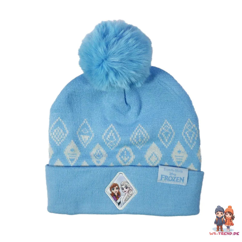 Disney Die Eiskönigin Elsa Anna Kinder Wintermütze Bommelmütze plus Handschuhe - WS-Trend.de
