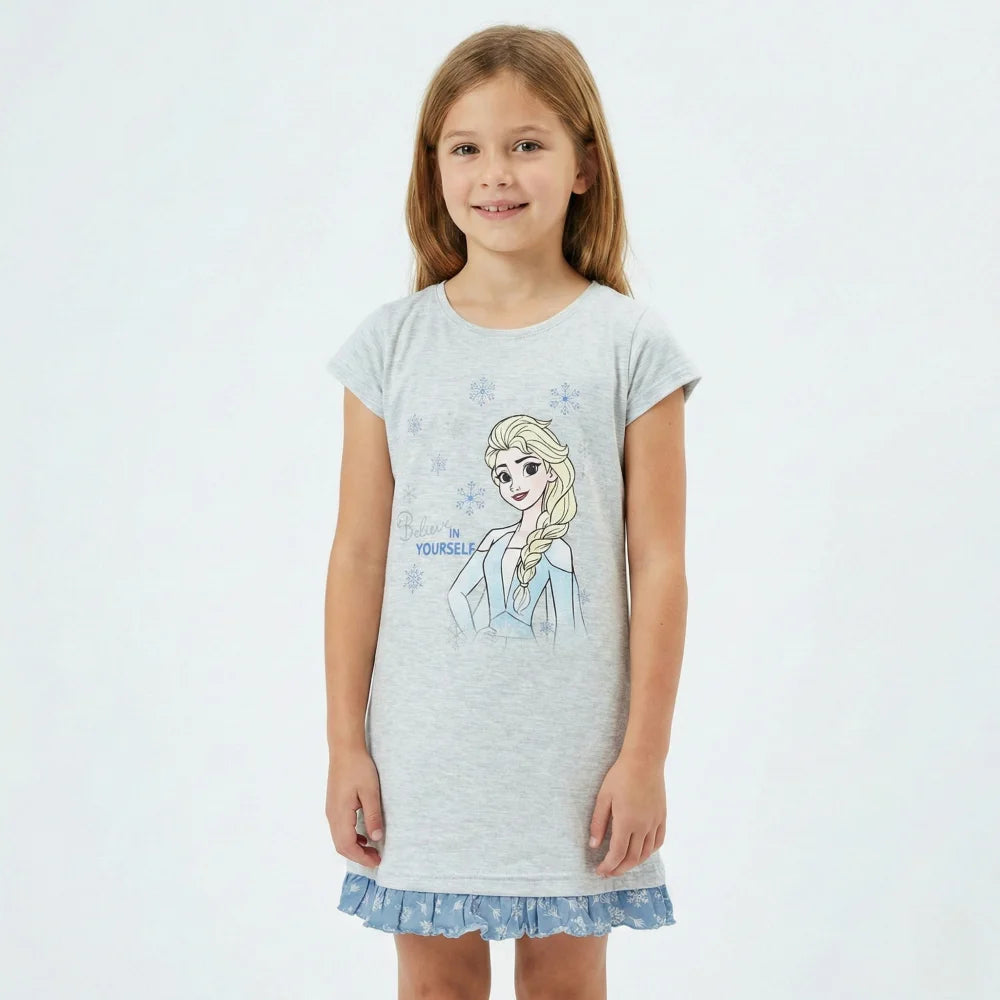 Disney Die EIskönigin Elsa kurzarm Schlafshirt Nachthemd Schlafkleid - WS-Trend.de Gr. 98-128