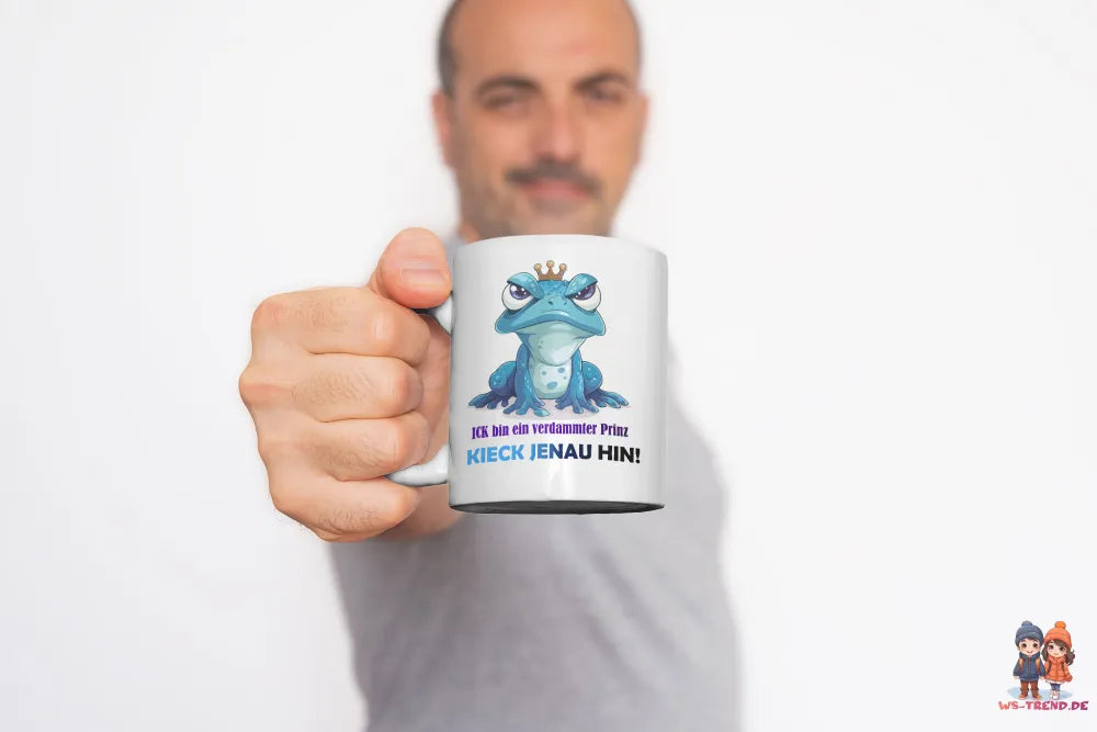Frosch Prinz witzige lustige Keramik Kaffeetasse Teetasse Tasse Geschenke - WS-Trend.de