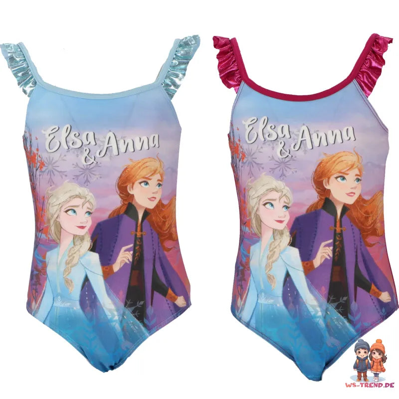 Disney Die Eiskönigin Elsa Anna Kinder Mädchen Badeanzug - WS-Trend.de Bademode Gr. 98-128